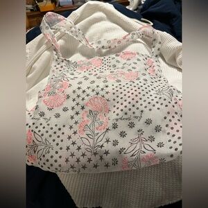 Free People waffle shirt with bag